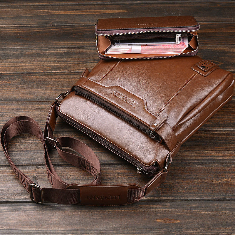 Men's Black Messenger Shoulder Bag product detail