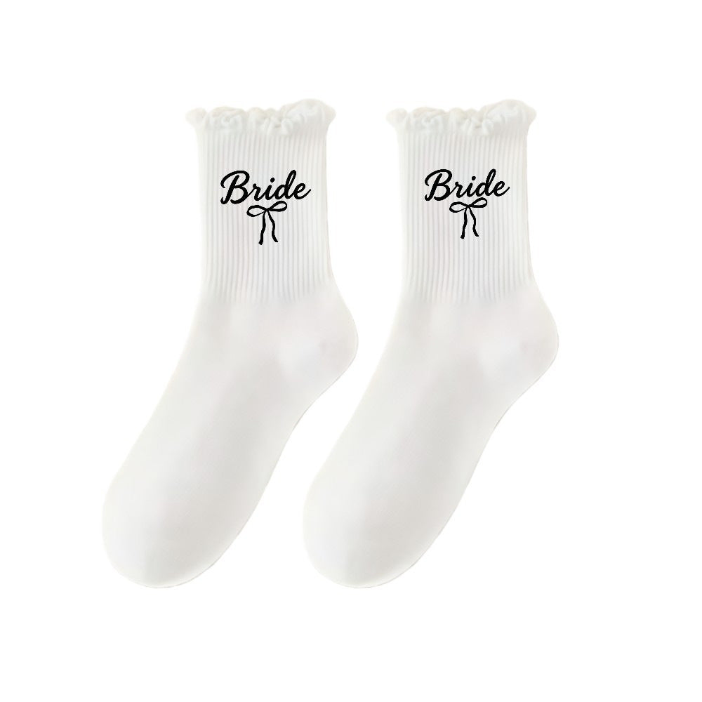 Lace-Trimmed Bride Mid-Calf Socks product detail