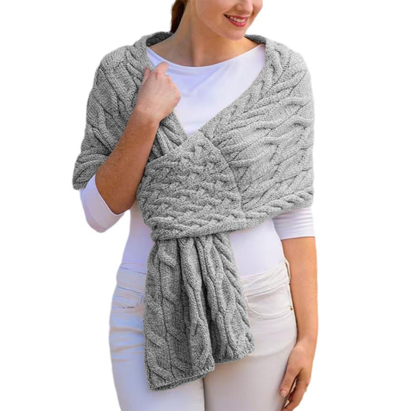 Women's Knitted Shawl Scarf, Gray, 160 cm product detail