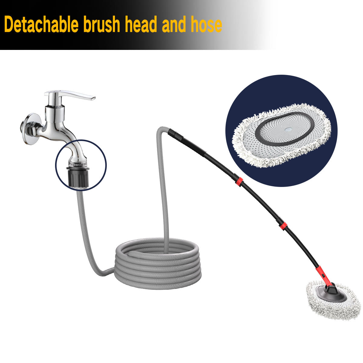 41-Inch Water-Fed Car Wash Mop with 10m Hose