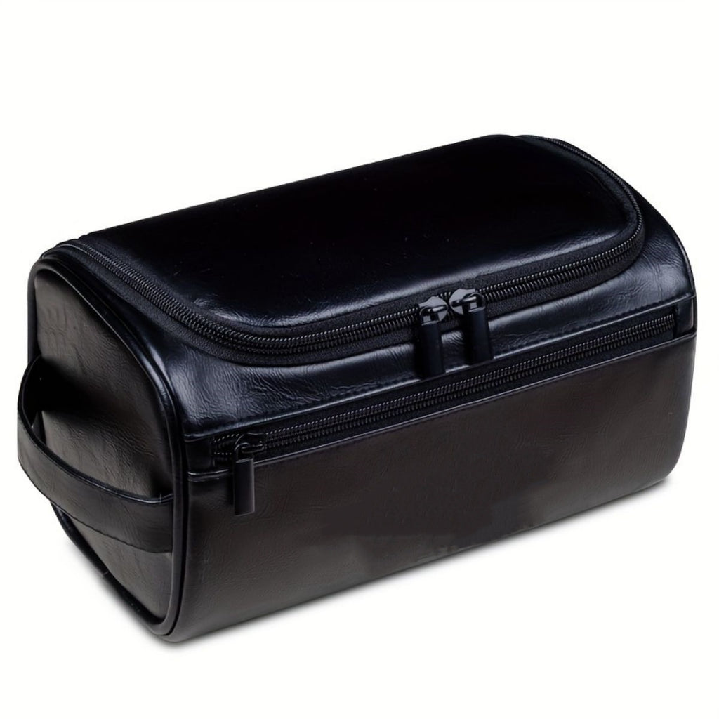 Double-Zip PU Travel Toiletry Organizer, Black product detail