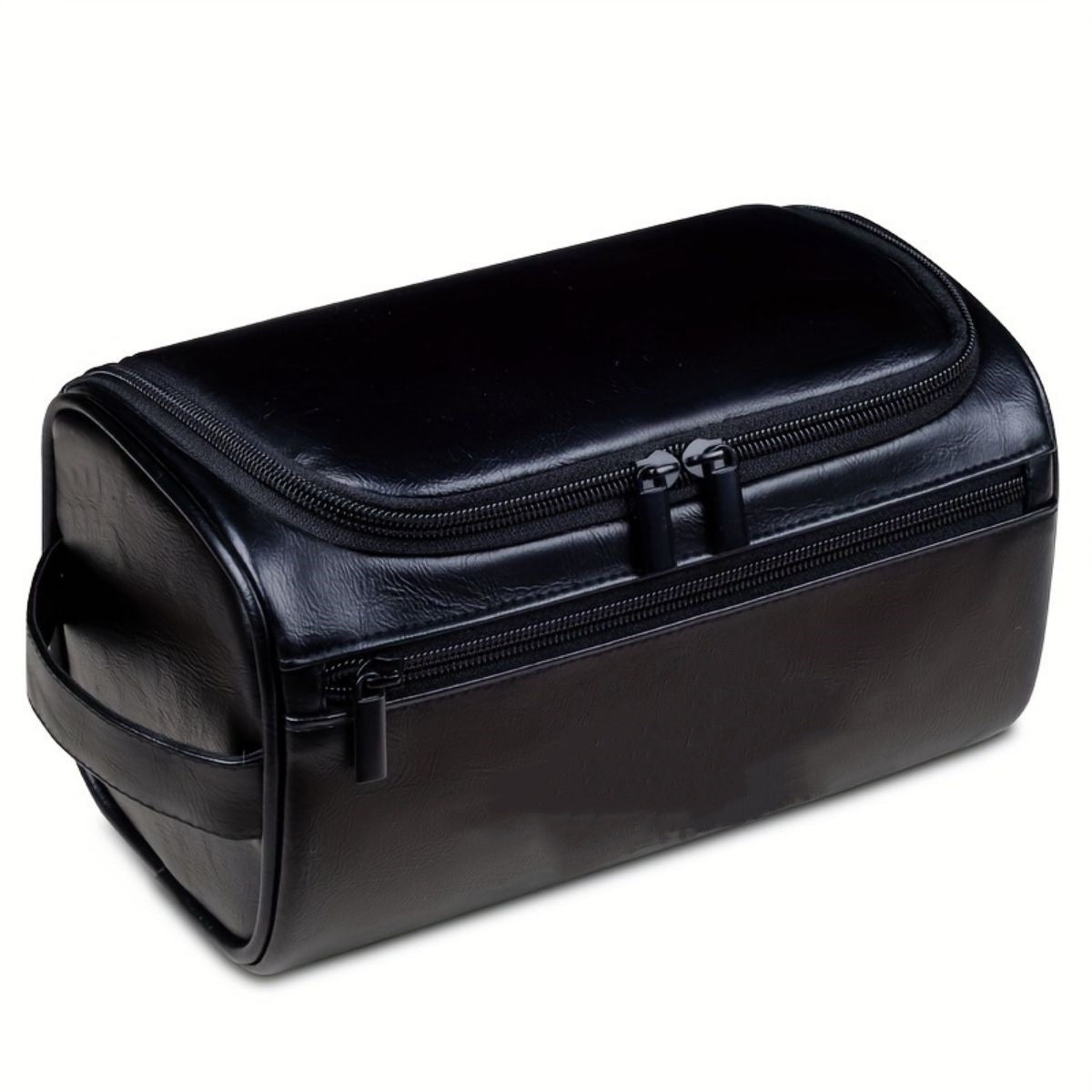 Double-Zip PU Travel Toiletry Organizer, Black product detail