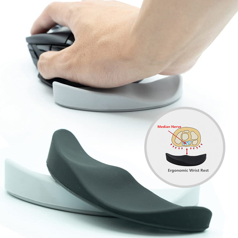 Ergonomic Silicone Mouse Wrist Rest, Black 2-Pack