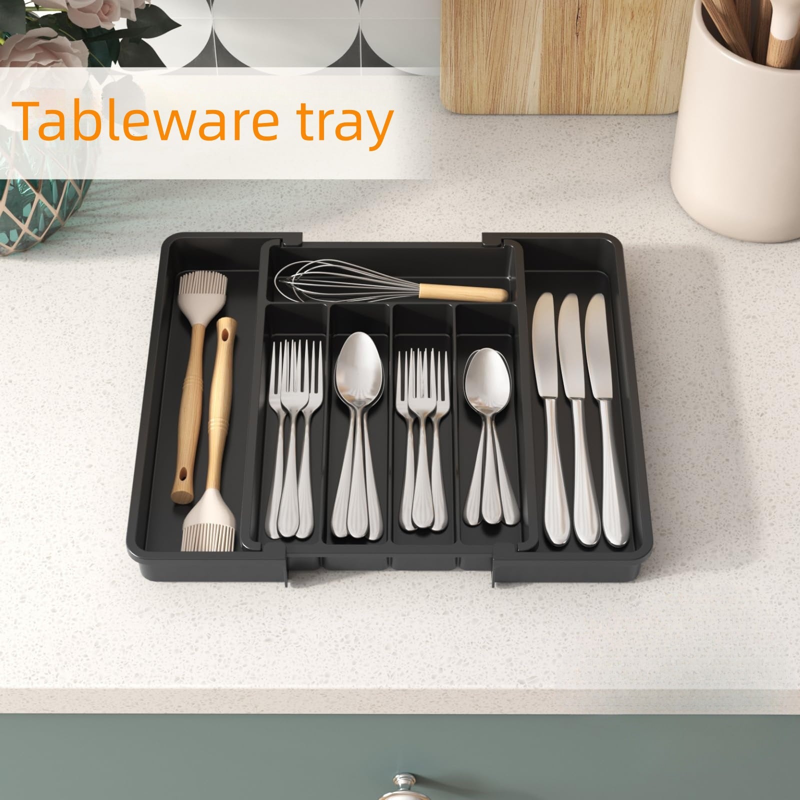 Expandable Kitchen Drawer Utensil Organizer product detail