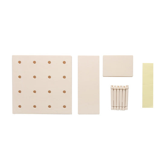 Beige Wall-Mounted Pegboard Storage Rack product detail