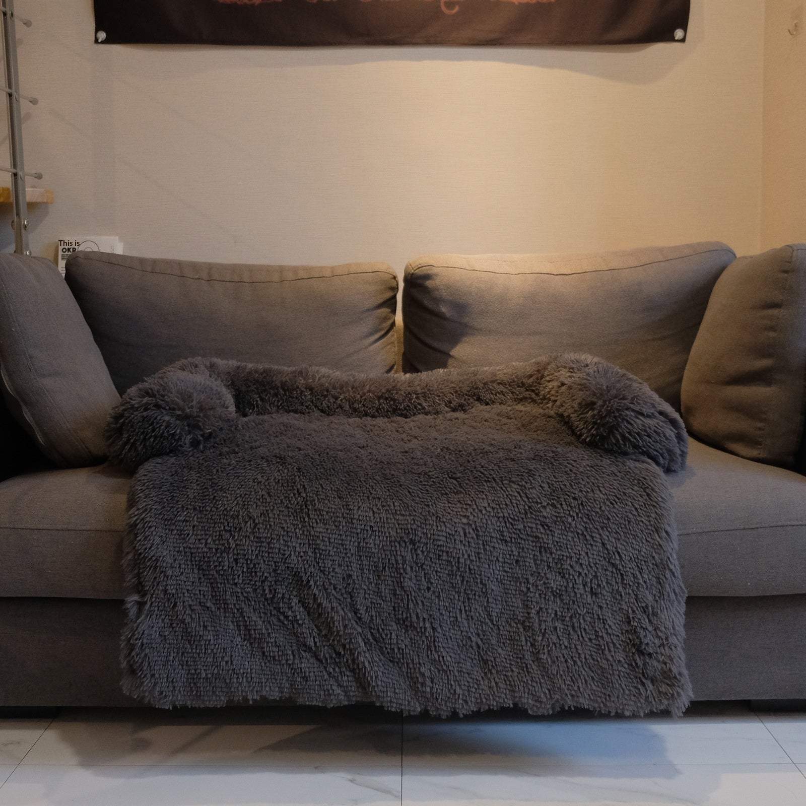 Plush dog bed texture