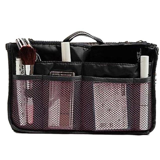 Black Travel Cosmetic Organizer Insert Bag