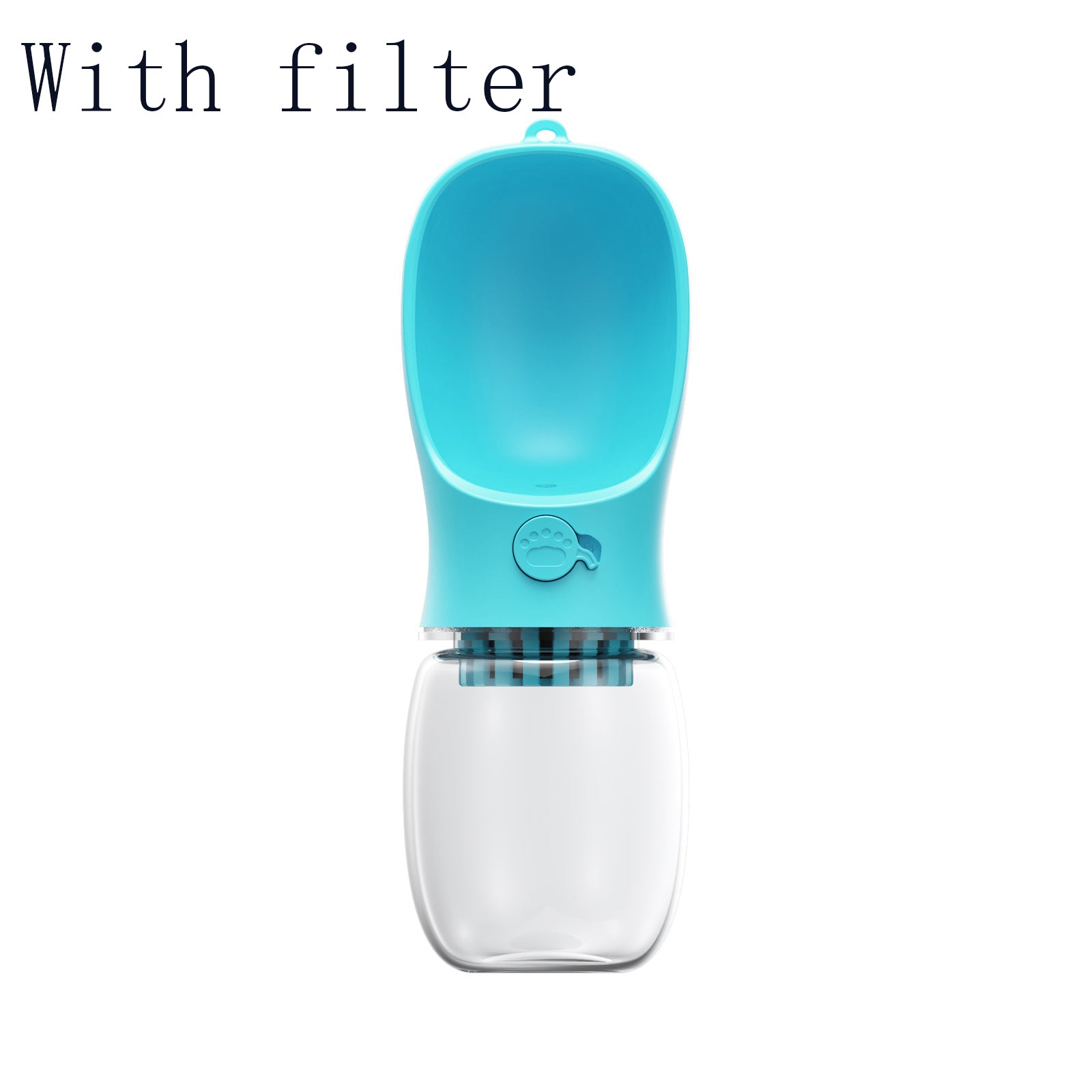 350ml Portable Pet Water Bottle with Filter - Blue