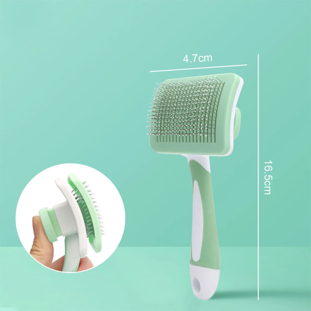 Self-Cleaning Slicker Brush for Dogs and Cats - Green