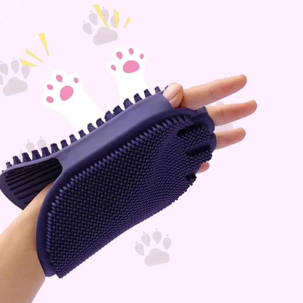 Dual-Sided Pet Shampoo Massage Brush - Purple product detail