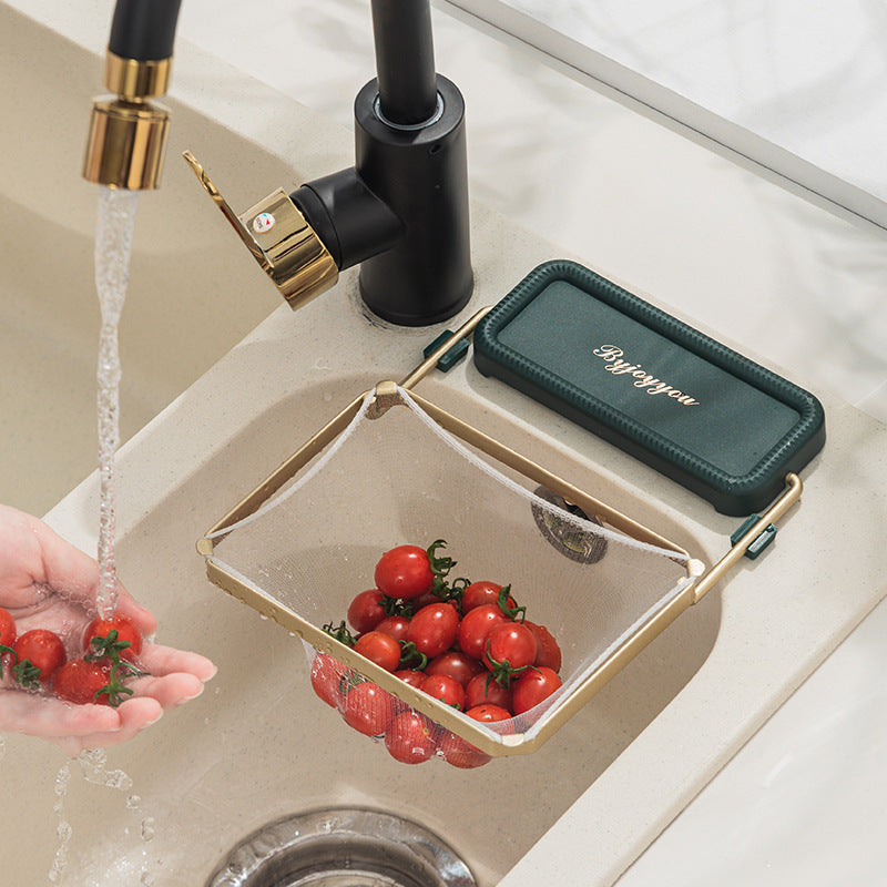 Foldable Kitchen Sink Strainer Rack with Mesh Bags product detail