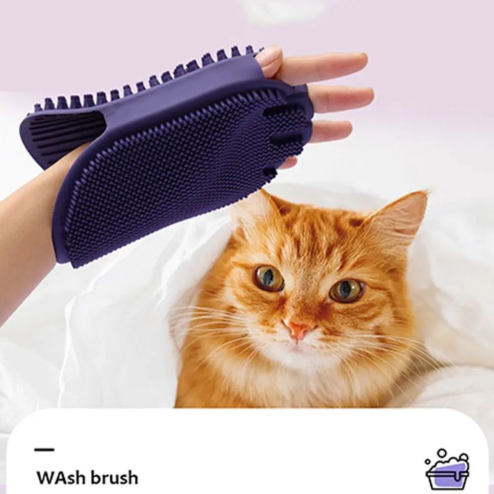 Dual-Sided Pet Shampoo Massage Brush - Purple product detail
