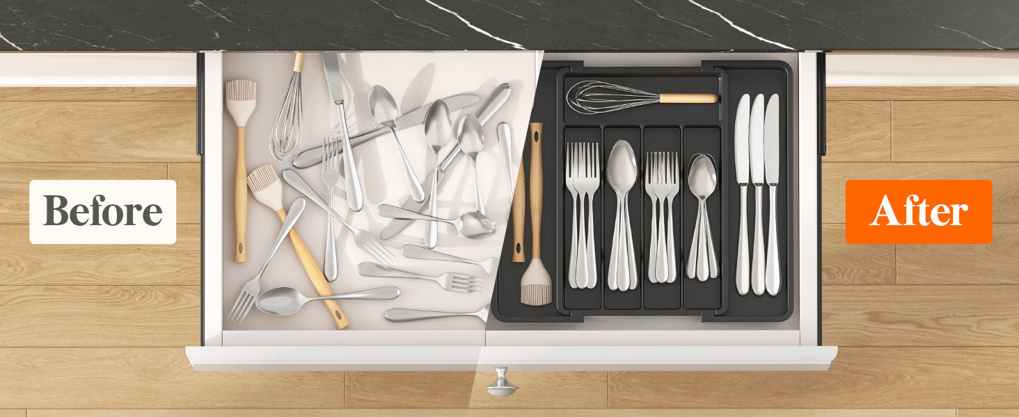 Expandable Kitchen Drawer Utensil Organizer product detail