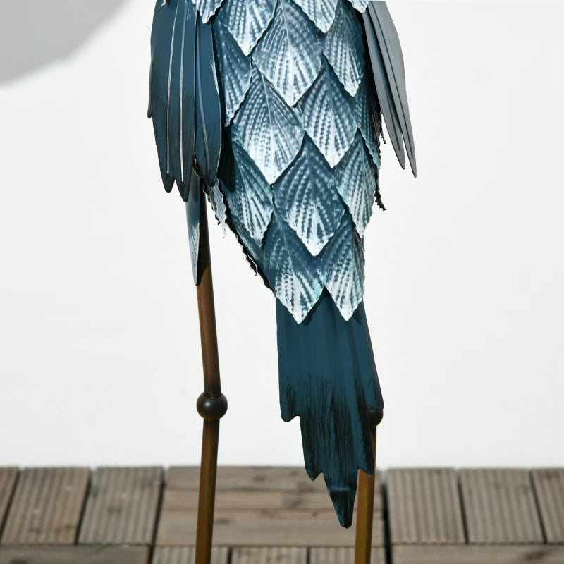 Blue Metal Crane Garden Statues - Set of 2 product detail 4