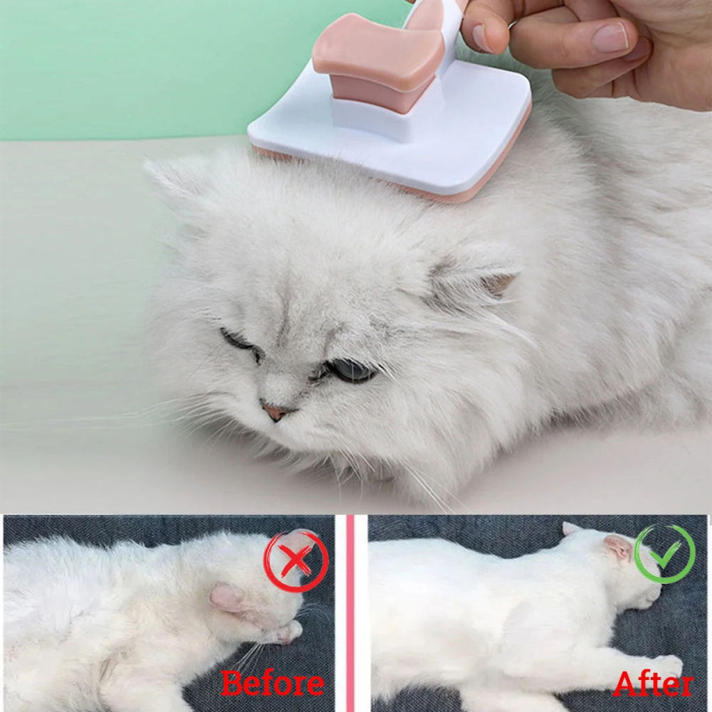 Self-Cleaning Slicker Brush for Dogs and Cats - Green