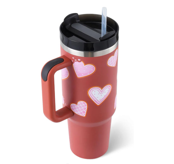 40 oz Insulated Tumbler with Handle and Straw product detail