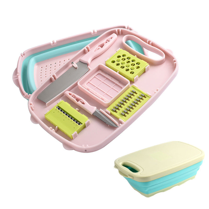 Collapsible Cutting Board with Drain Basket