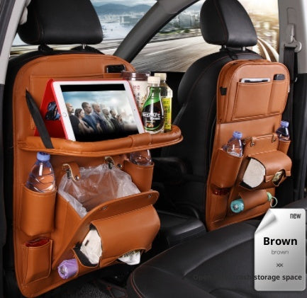 PU Leather Car Seat Back Organizer with Tray product detail