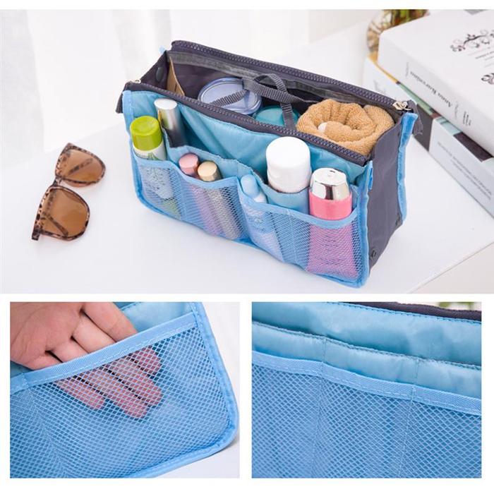 Travel Cosmetic Organizer Bag, Black Flamingo product detail
