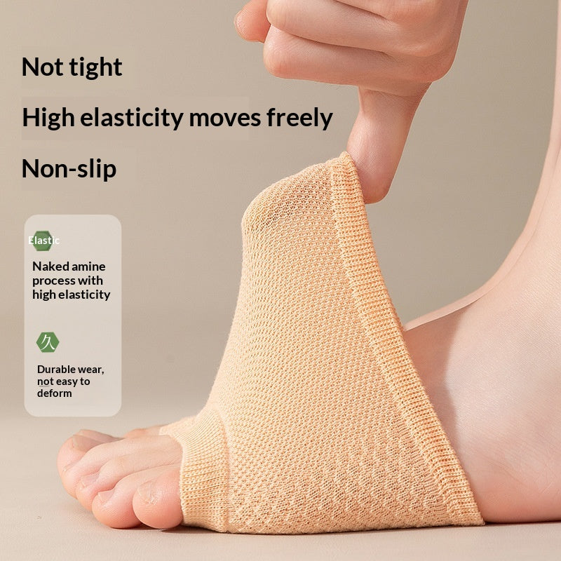 Women's Thin Cotton Half Socks, Black product detail