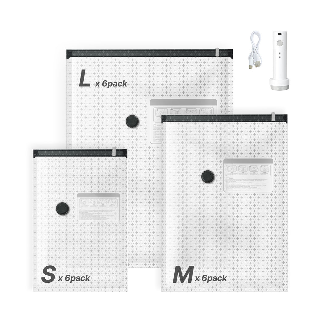 18-Pack Vacuum Storage Bags with Electric Pump