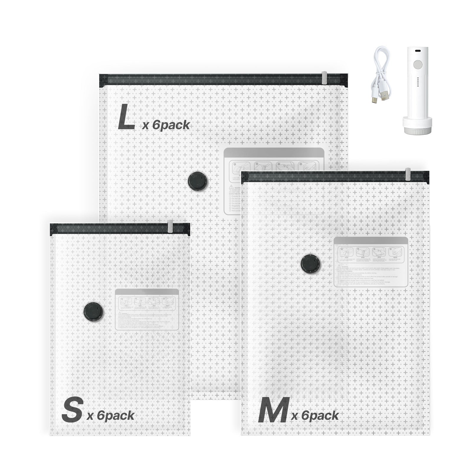 18-Pack Vacuum Storage Bags with Electric Pump