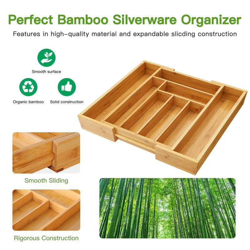 Expandable Bamboo Drawer Organizer product detail