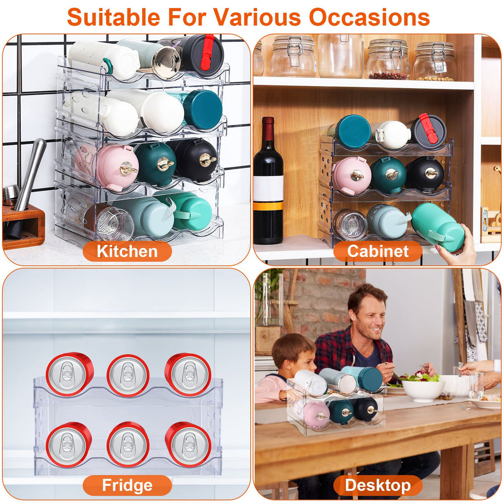 4-Tier Stackable 12-Bottle Refrigerator Organizer product detail