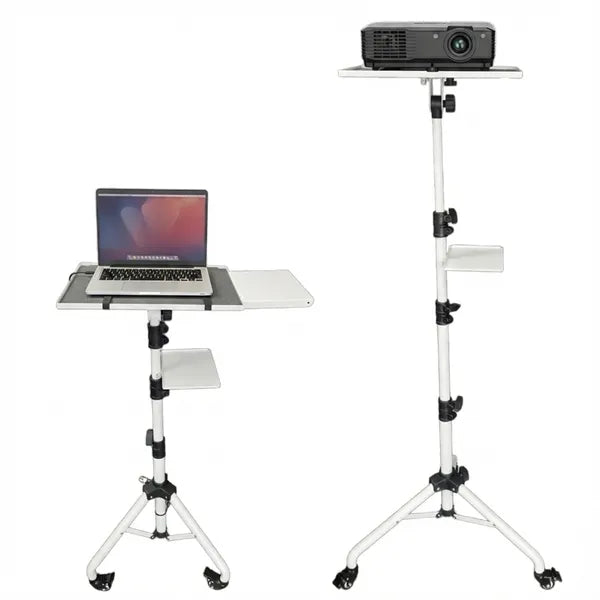 Adjustable Two-Shelf Projector Stand with Phone Holder