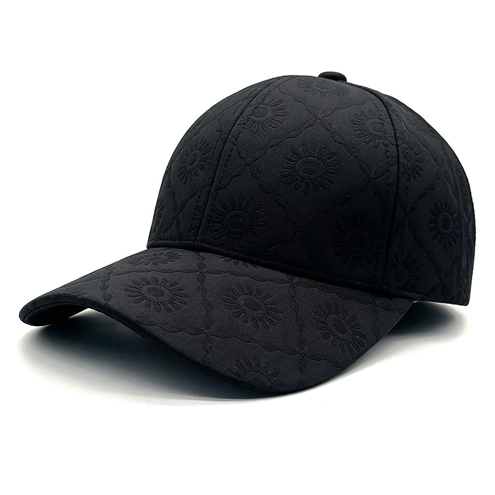 Checkered Korean-Style Baseball Cap, Black product detail