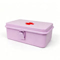 Vintage First Aid Storage Box with Buckle Lock - Empty - Pink