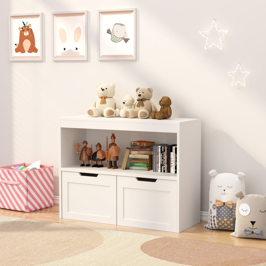 White kids book and toy organizer