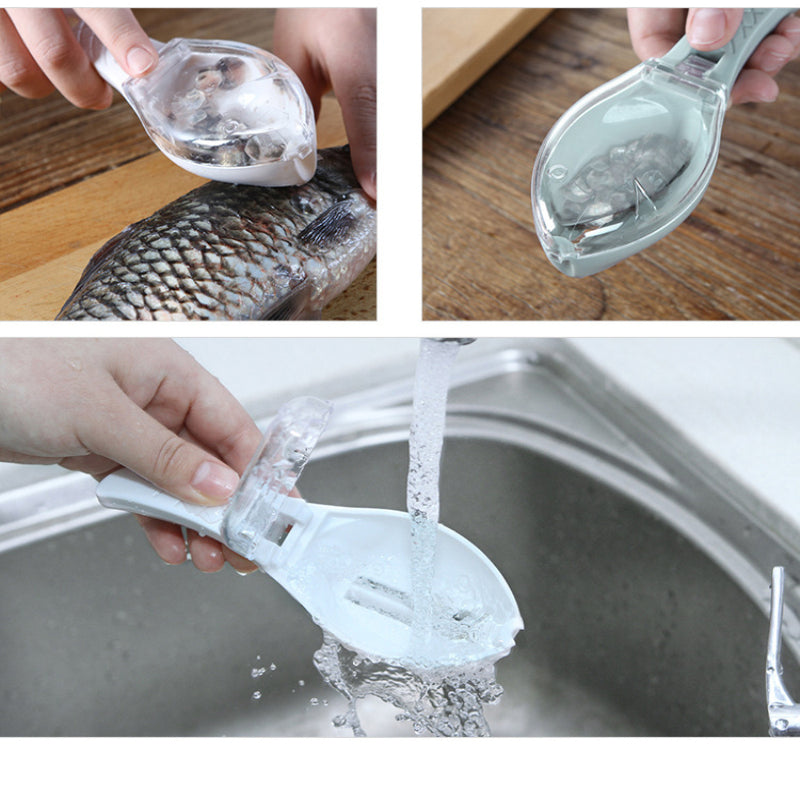 Fish Scale Scraper and Cleaning Brush, Blue product detail