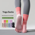 Five-Toe Non-Slip Pilates Socks, Cherry Blossom