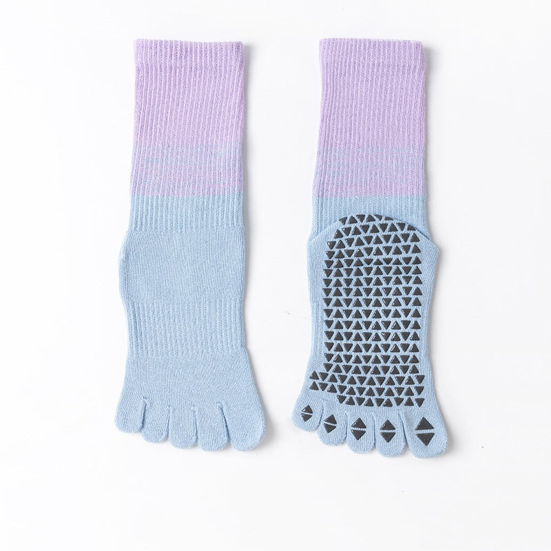 Five-Toe Non-Slip Pilates Socks, Cherry Blossom product detail