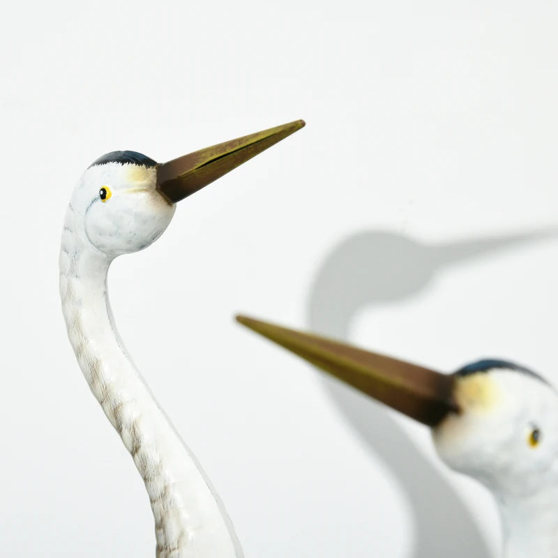 Blue Metal Crane Garden Statues - Set of 2 product detail 3