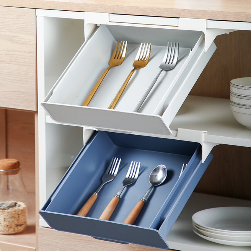 Blue Hanging Cabinet Drawer Organizer product detail