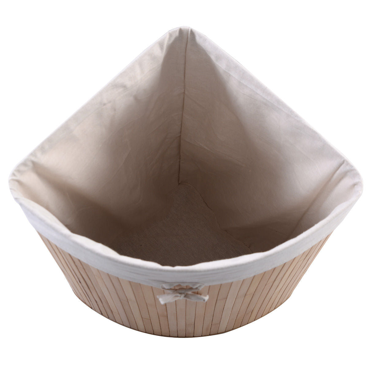 Corner Bamboo Laundry Hamper - Natural detail 5