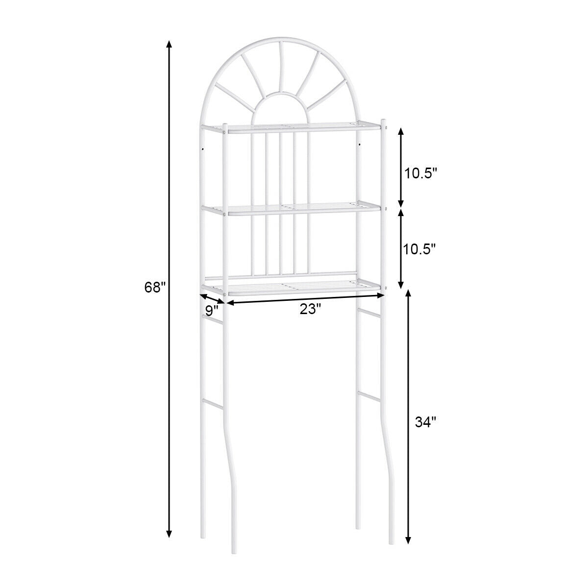 3-Tier Over-the-Toilet Bathroom Storage Rack detail 5