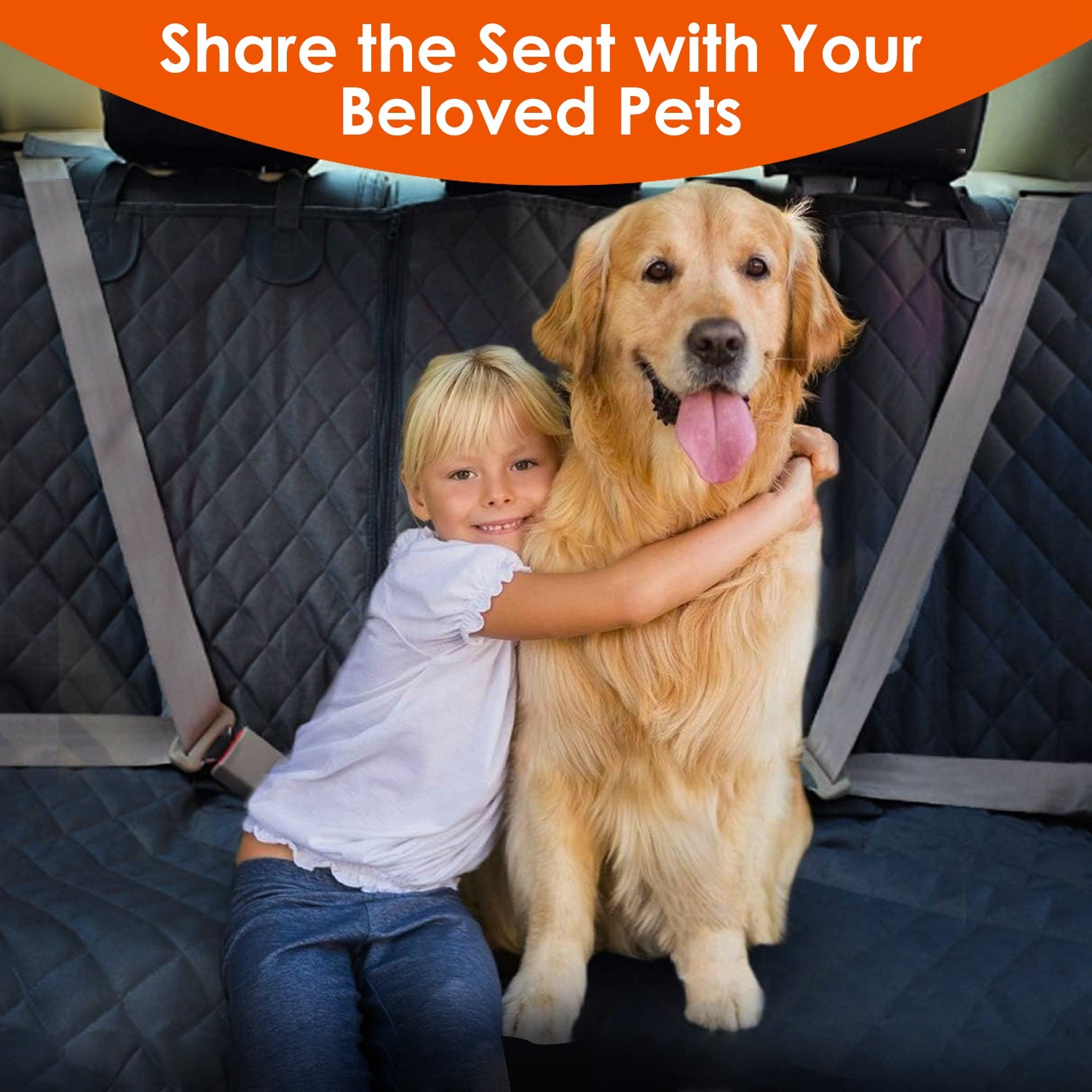 Waterproof Dog Car Seat Cover with Seat Belt detail 3