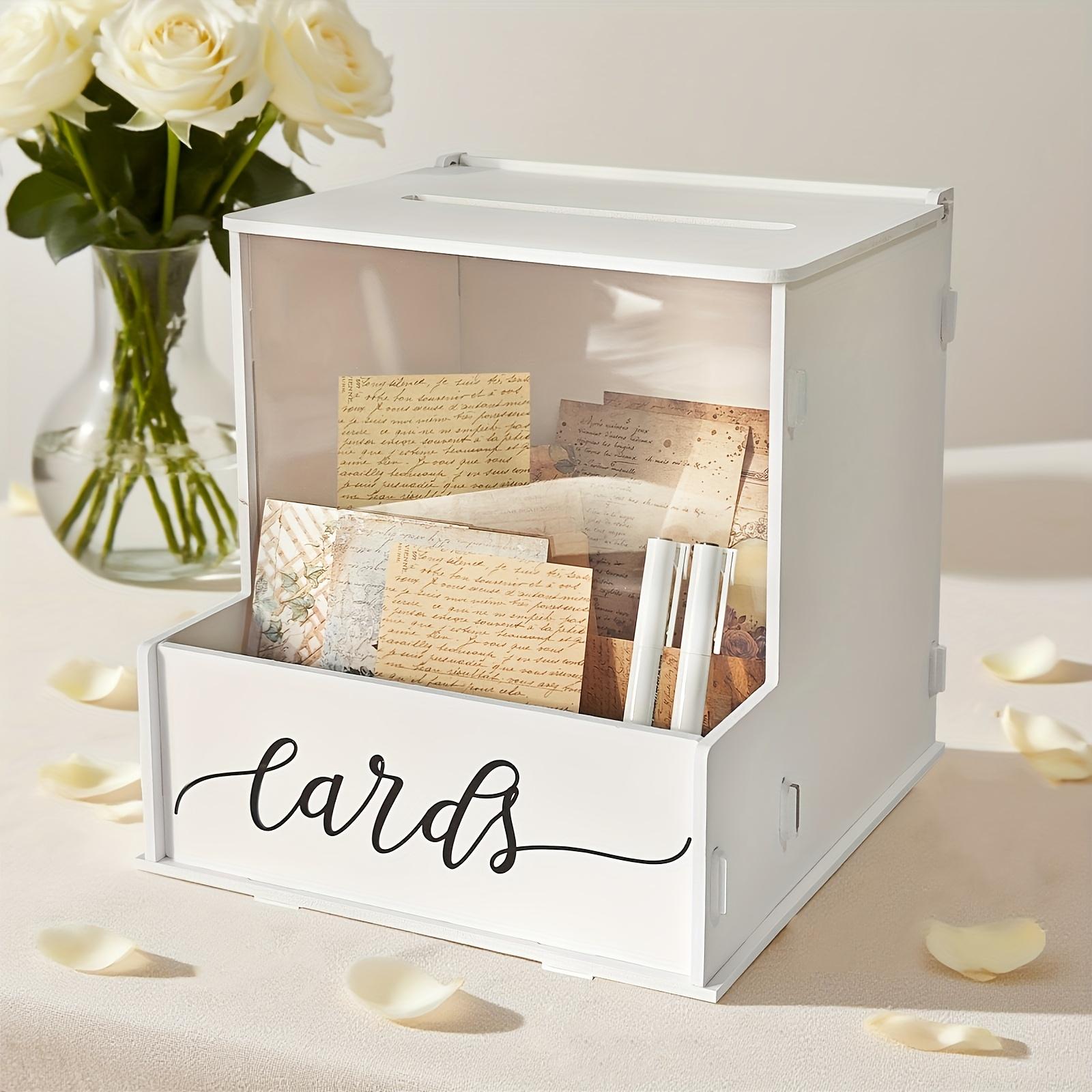 White Lockable Wedding Card Box