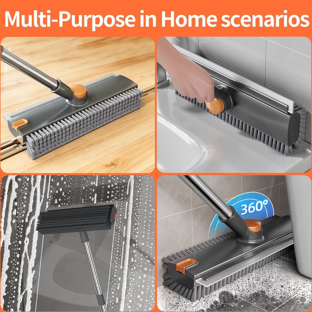 54-Inch 3-in-1 Floor Scrub Brush with Squeegee product detail 5