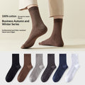 Men's Cotton Contrast Mid-Calf Socks, Black