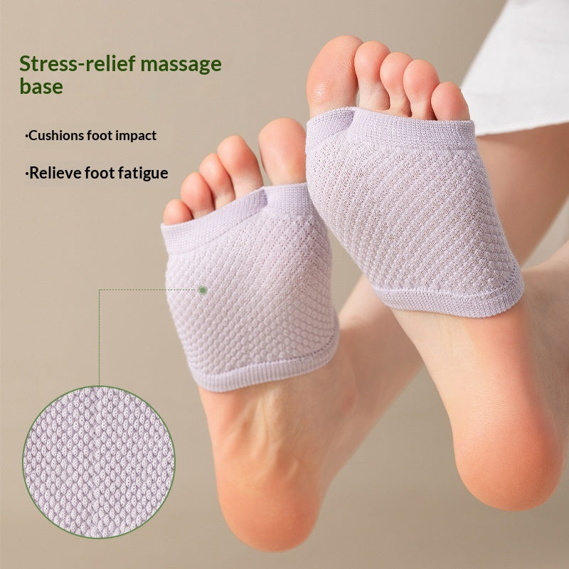 Women's Thin Cotton Half Socks, Black product detail
