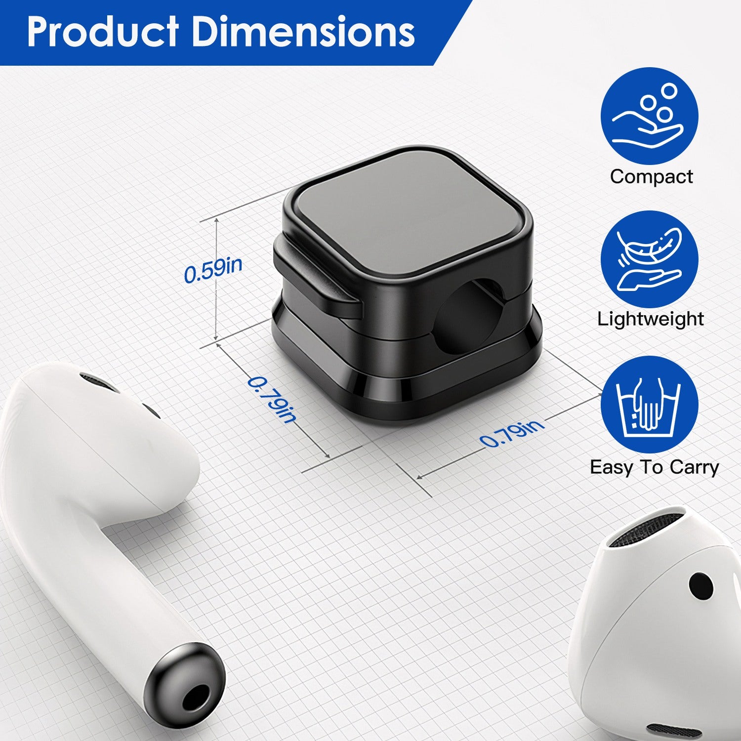 6-Pack Magnetic Cable Organizer Clips detail 5