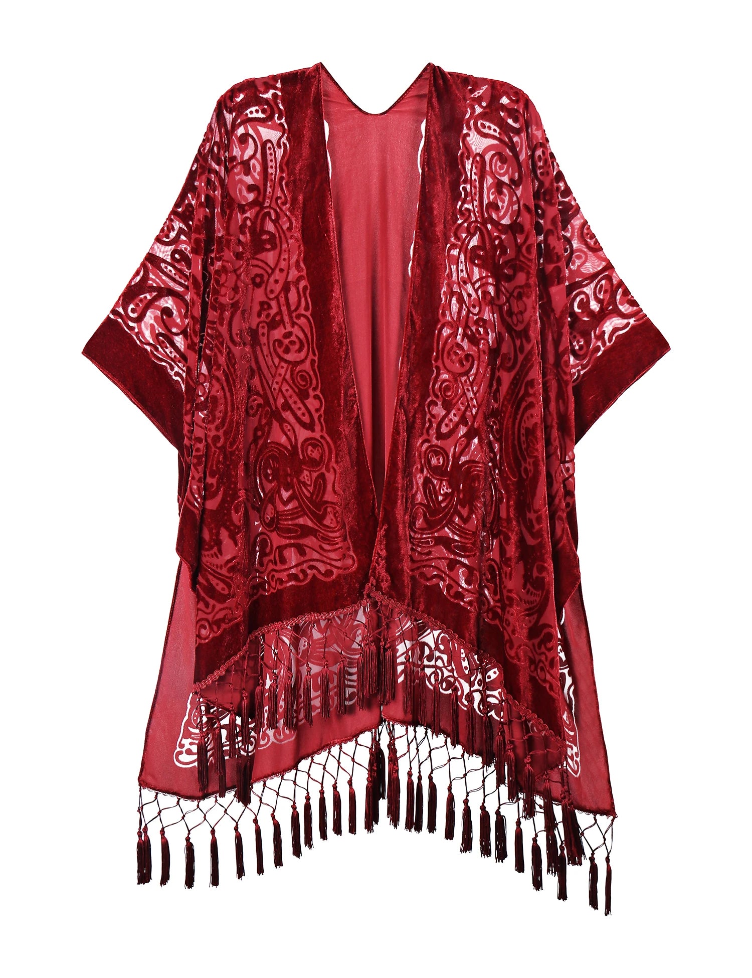 Gold Velvet Kimono Robe Tassel Bridal Bridesmaid Cover Up Women