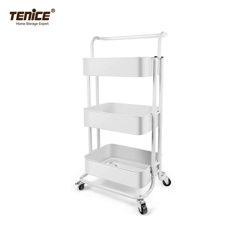 3-Tier Metal Rolling Utility Cart