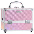 4-Tray Travel Cosmetic Train Case - Pink