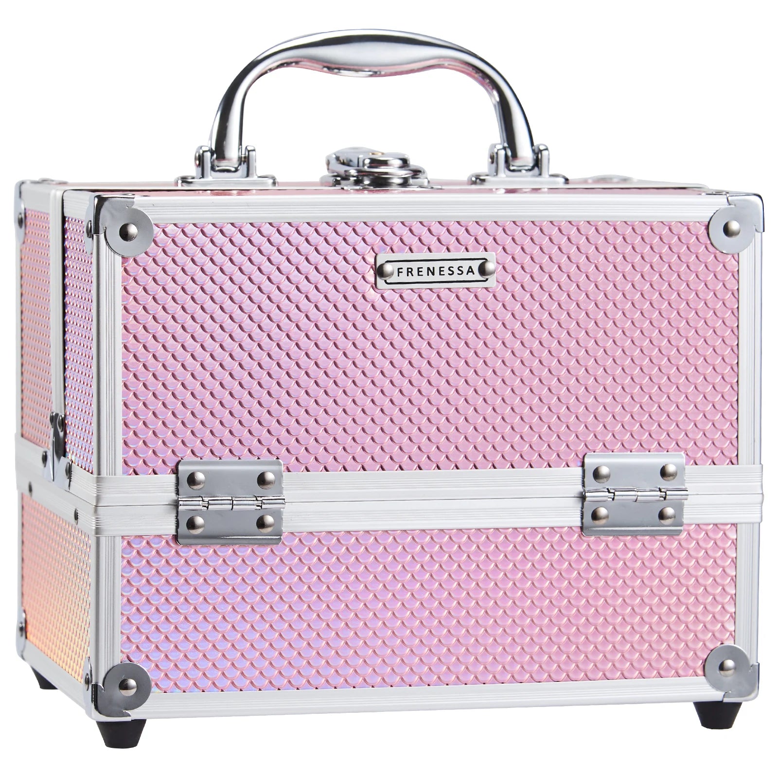 4-Tray Travel Cosmetic Train Case - Pink