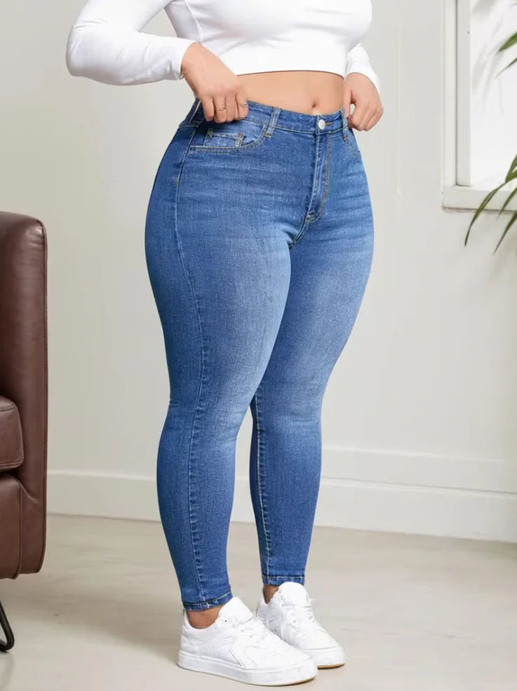 Women's Plus Size Blue Skinny Jeans 0XL-4XL